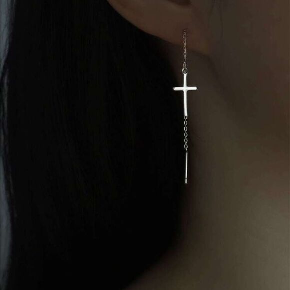 Cross earrings M1110 - Picture 1 of 3